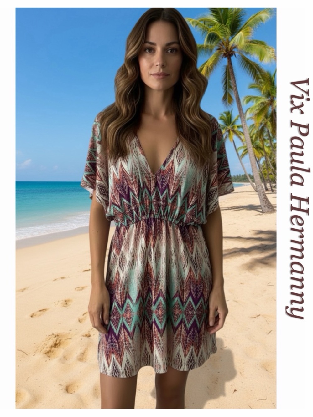 ViX PAULA HERMANNY Ikat Beach Coverup Dress